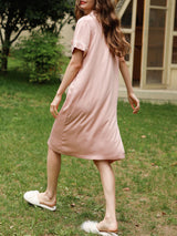Petal Collar Sleep Shirt Dress