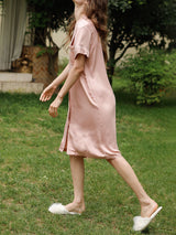 Petal Collar Sleep Shirt Dress