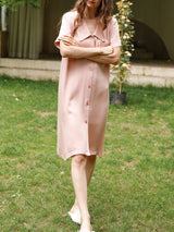 Petal Collar Sleep Shirt Dress