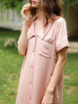 Petal Collar Sleep Shirt Dress
