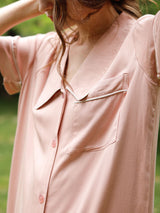 Petal Collar Sleep Shirt Dress