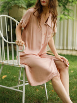 Petal Collar Sleep Shirt Dress