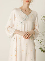 Casual Flower Print Cotton Nightdress