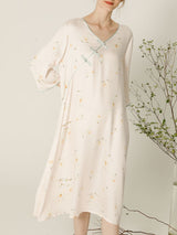 Casual Flower Print Cotton Nightdress