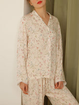 Willow Leaf Floral Print Pajama Set