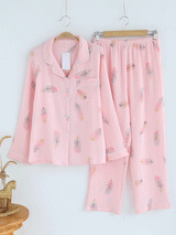 Cotton Feathers Printed Pajama Set