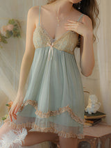 Kafiloe Mesh Tulle Cami Nightgown