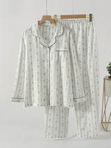 Floral Print Long Sleeve Cotton Pajama Set