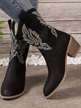 Vintage Emboridered Mid-Calf Boots