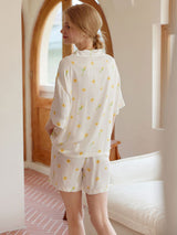 Short Sleeve Koala Pocket Printed Pajamas Set