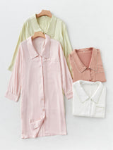 Petal Collar Sleep Shirt Dress