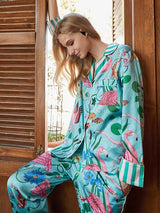 Long Sleeve Flamingo Printed Pajama Set