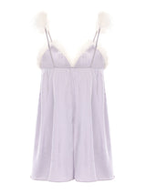 Kafiloe Starry Feather Trim Cami Nightgown