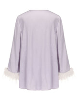 Kafiloe Starry Feather Trim Cami Nightgown