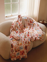 Cartoon Printed Thick Flannel Robe