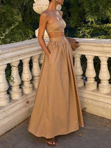 Spaghetti Strap Crop Top &  Maxi Skirt Set