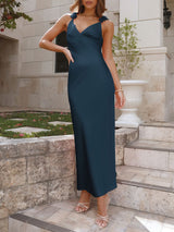 Backless Bow Tie Strap Midi Dress