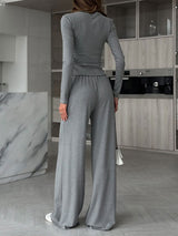 Faux Layered Top and Pants Set