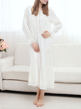Doll Collar Lace Up Maxi Nightdress