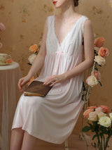 Cotton V Neck Flare Nightgown
