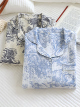 Vintage Printed Cotton Pajama Set