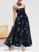 Printed Spaghetti Straps Maxi Dress