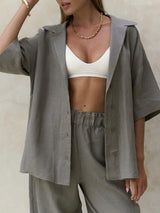 Button Down Shirt With Long Pants Set