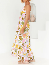 Spaghetti Printed Maxi Dress