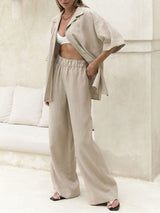 Button Down Shirt With Long Pants Set