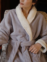 Kafiloe Thick Jacquard Sherpa Robe