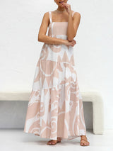 Printed Spaghetti Strap Maxi Dress