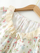 Padded Floral Short Sleeve Pajama Set