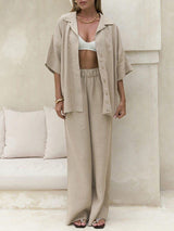 Button Down Shirt With Long Pants Set