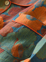 Poppy Flower Long Sleeve Cotton Pajama Set