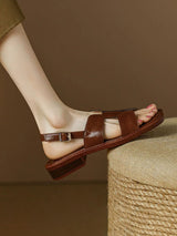 Open Toe Chunky Heel Sandals