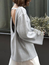 Backless Long Sleeve Sweater