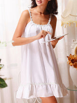 Spaghetti Strap Ruffle Hem Mini Nightdress