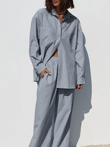 Long Sleeve Striped Shirt & Pants Set