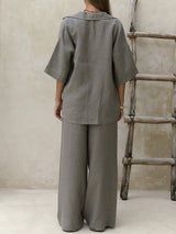 Button Down Shirt With Long Pants Set