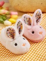 Kids Cute Rabbit Plush Cotton Slippers