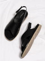 Leather Cross Strap Sandals