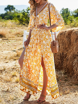 Boho V Neck Maxi Dress Set