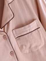 Solid Cotton Couple Pajama Set