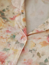 Kafiloe Floral Lace Trim Cotton Pajama Set