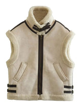 Zip Up Teddy Lined Vest Jacket