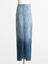 Gradient Back Split Denim Skirt