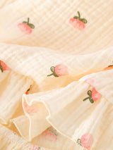 Fruit Print Spaghetti Strap Top Shorts Pajama Set