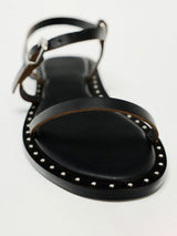 Studded Ankle Strap Flat Sandals