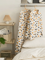 Long Sleeve Cute Puppy Pajama Set