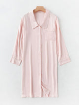 Petal Collar Sleep Shirt Dress